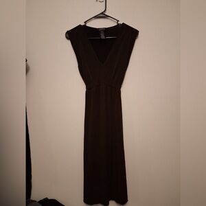 George Stretch Elegant Black Midi Dress